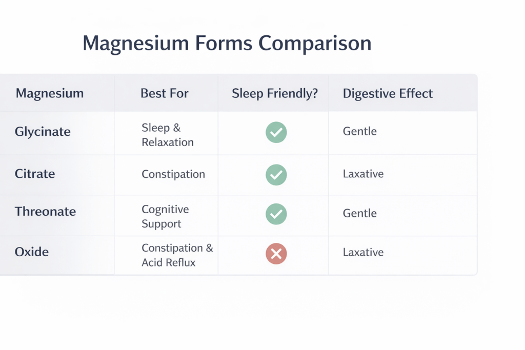 Magnesium forms comparison